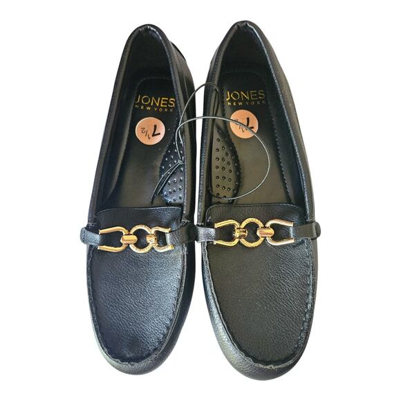 NEW Women's Jones New York Leather Slip-on Loafers Flats in Black (Size: 7.5) - Picture 2 of 7